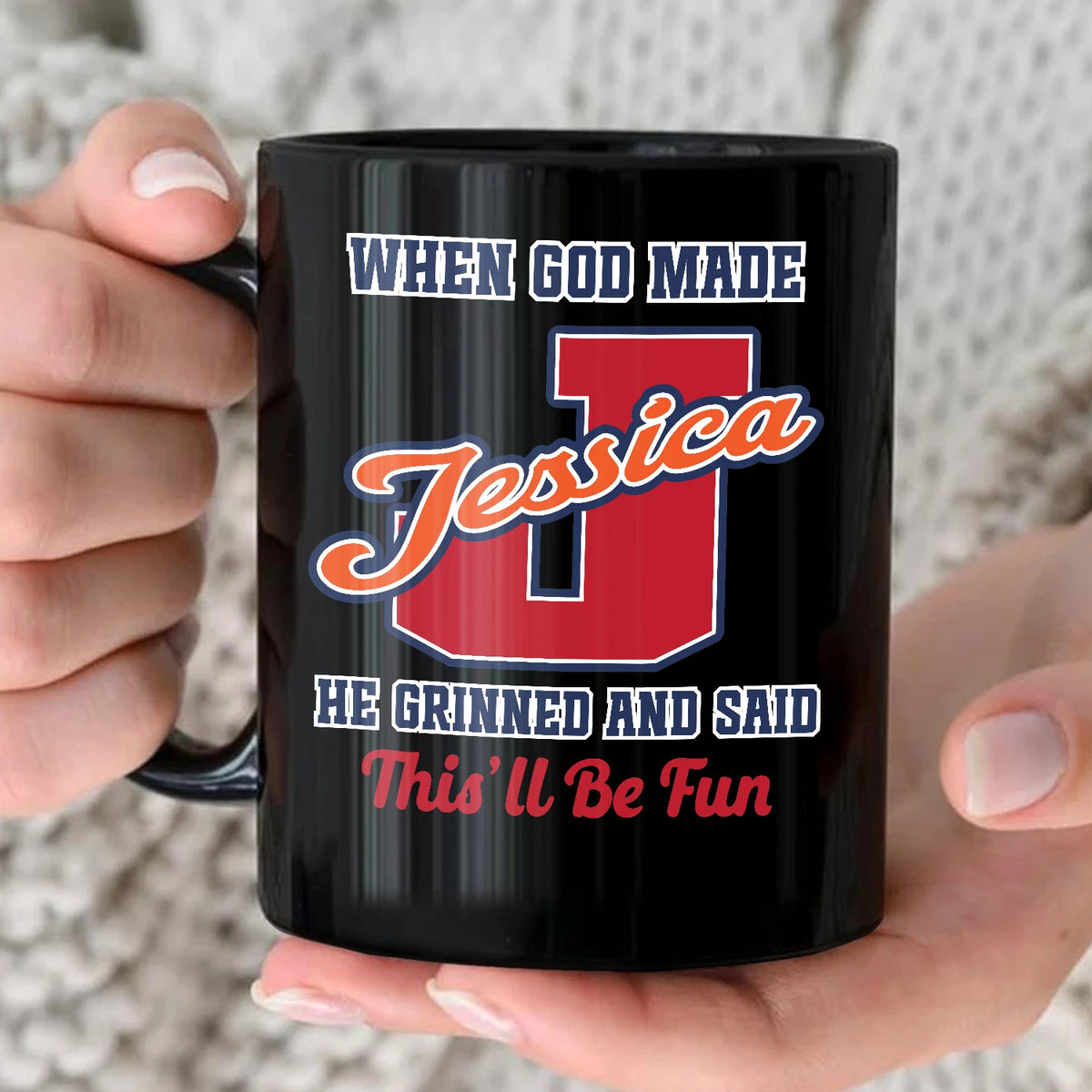 When God Made Your Name Personalized Baseball Mug JESSICA 13K1 MG07