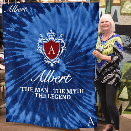 The Man The Myth The Legend Blue Waves Fleece Blanket ALBERT 13K1 BK11
