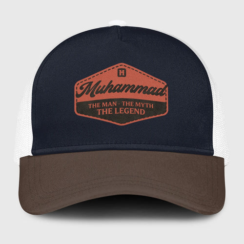The Man The Myth The Legend Navy And Brown Mesh Cap MUHAMMAD 13K1 C188PF