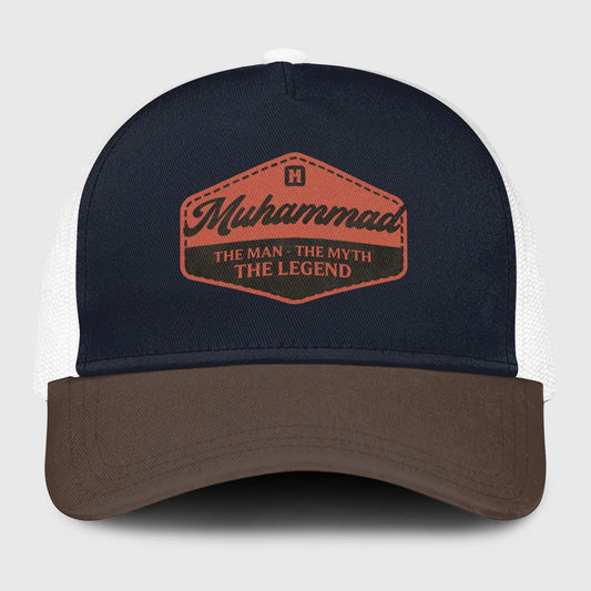 The Man The Myth The Legend Navy And Brown Mesh Cap MUHAMMAD 13K1 C188PF