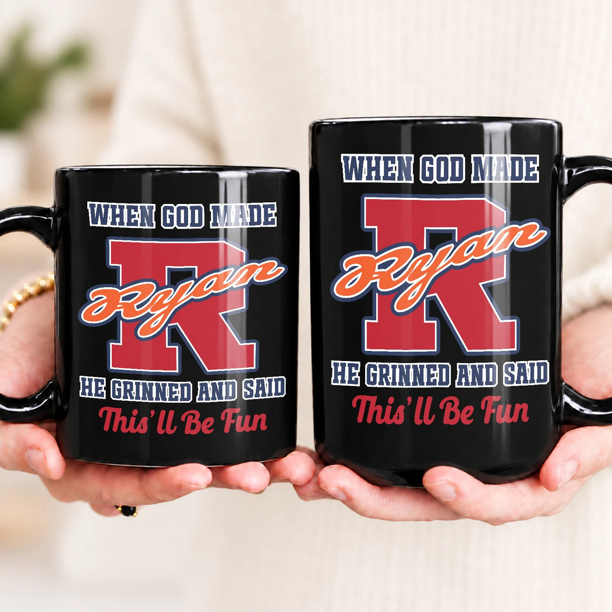When God Made Your Name Personalized Baseball Mug RYAN 13K1 MG07