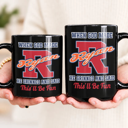 When God Made Your Name Personalized Baseball Mug RYAN 13K1 MG07