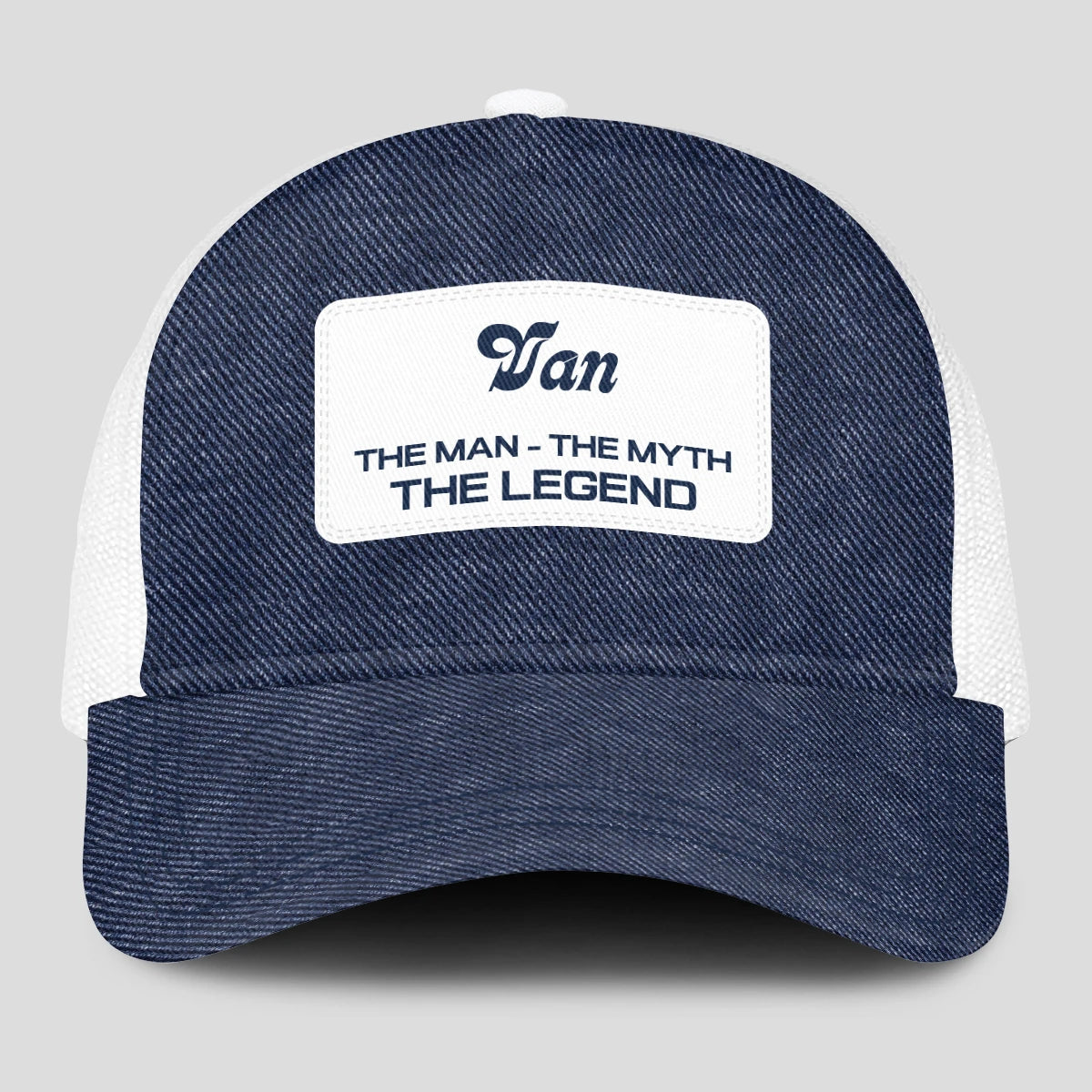 The Man The Myth The Legend Blue Denim Mesh Cap VAN 13K1 C194PF