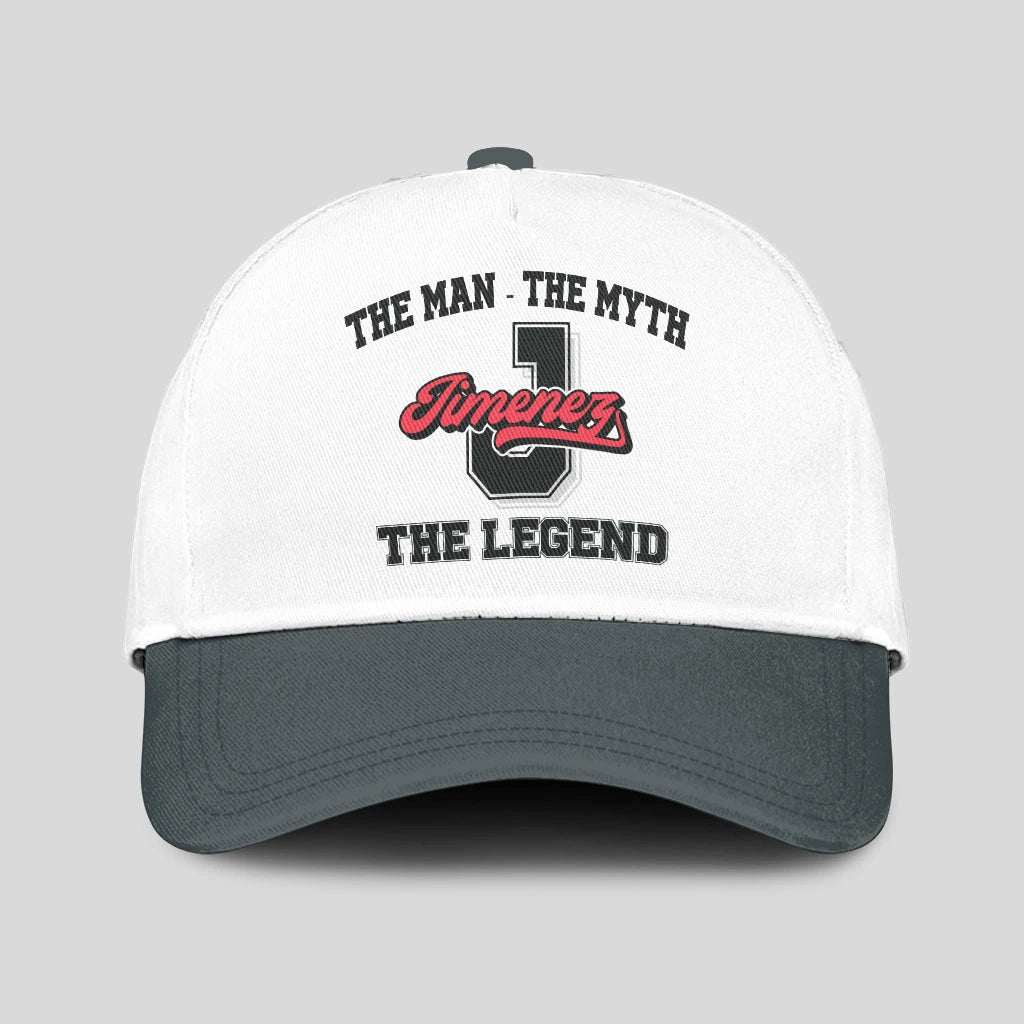 The Man The Myth The Legend Custom Initial Letter And Name Cap JIMENEZ 13K1 C38PF