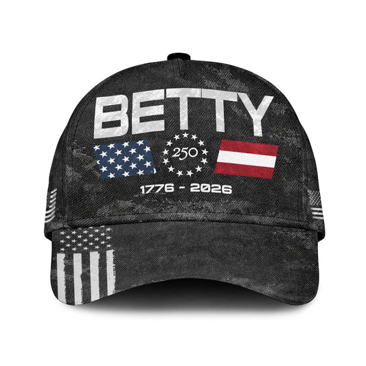 BETTY 13K1-C13PF 250th Anniversary Patriotic Baseball Cap 1776–2026
