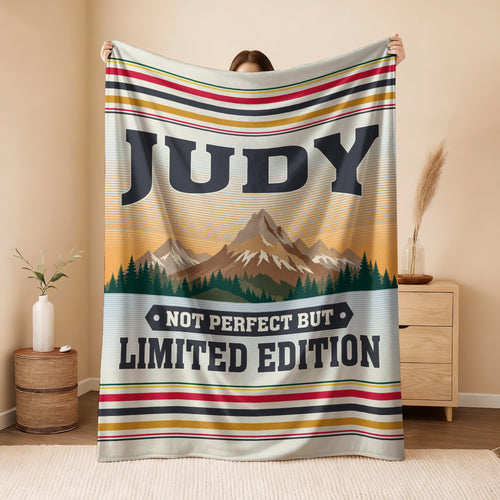 Not Perfect But Limited Edition Vintage Mountain Fleece Blanket JUDY 13K1 BK45