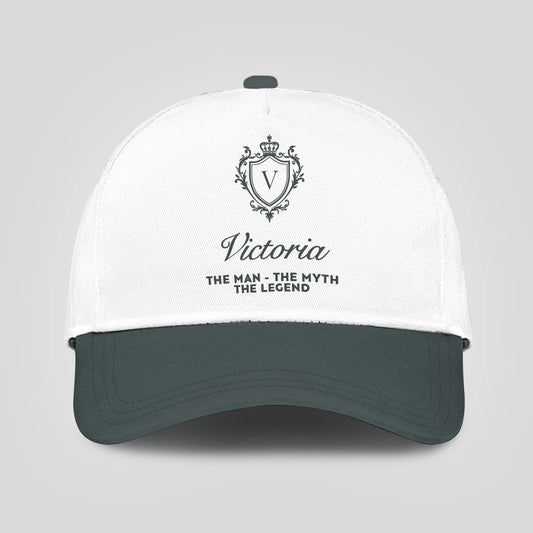 The Man The Myth The Legend Elegant Gray And White Cap VICTORIA 13K1 C170PF