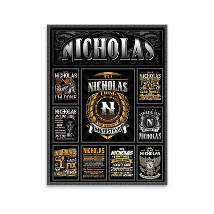 NICHOLAS Personalized Sponge Floor Mat – Custom Printed Home Decor 13K1-AR2
