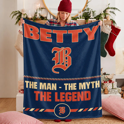The Man The Myth The Legend Retro Fleece Blanket BETTY 13K1 BK53