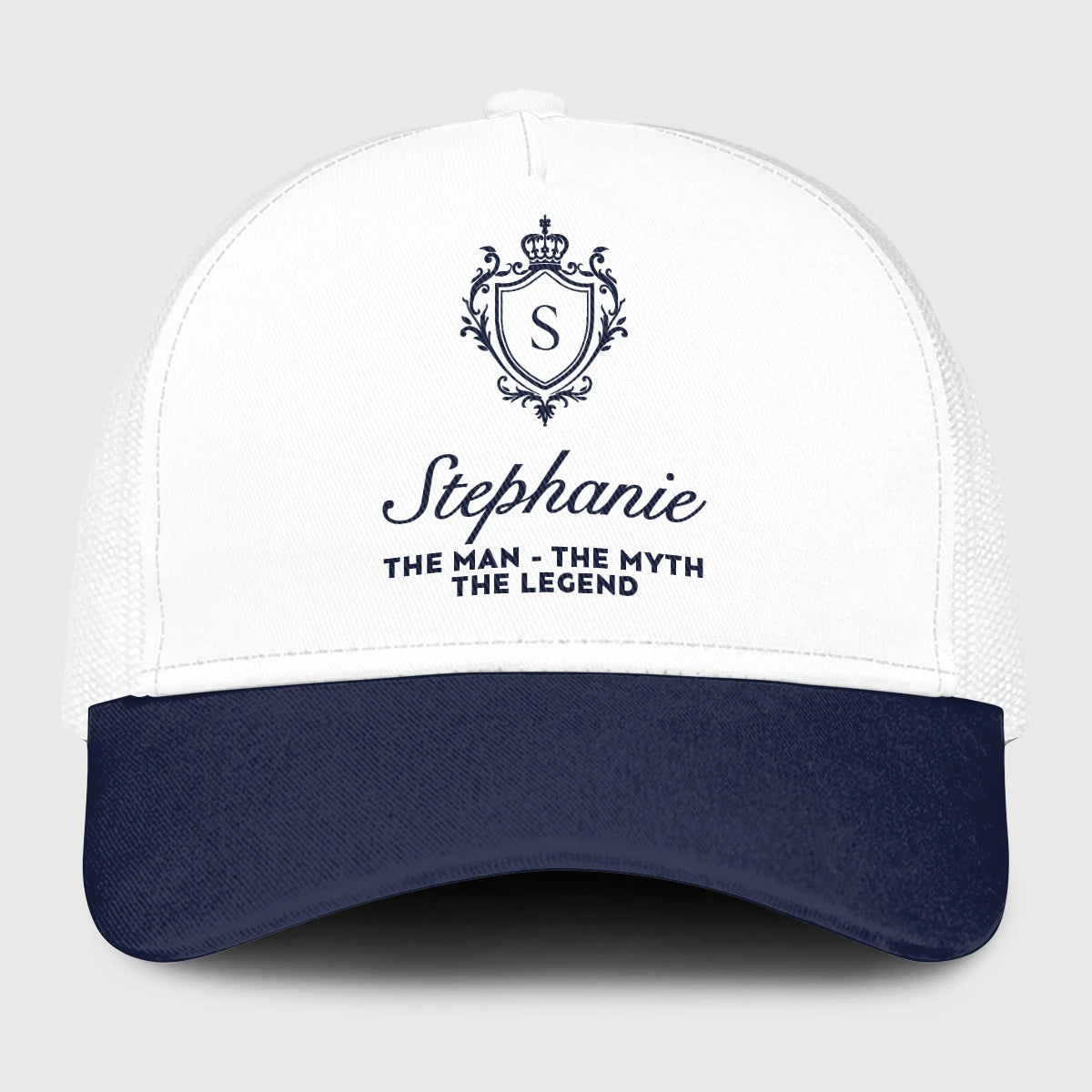 The Man The Myth The Legend Blue And White Baseball Mesh Cap STEPHANIE 13K1 C186PF