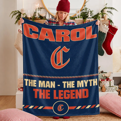 The Man The Myth The Legend Retro Fleece Blanket CAROL 13K1 BK53