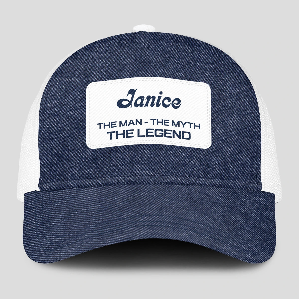 The Man The Myth The Legend Blue Denim Mesh Cap JANICE 13K1 C194PF