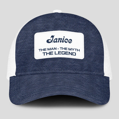 The Man The Myth The Legend Blue Denim Mesh Cap JANICE 13K1 C194PF