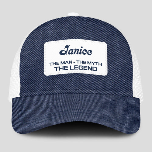 The Man The Myth The Legend Blue Denim Mesh Cap JANICE 13K1 C194PF