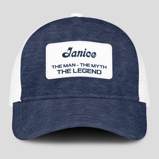 The Man The Myth The Legend Blue Denim Mesh Cap JANICE 13K1 C194PF