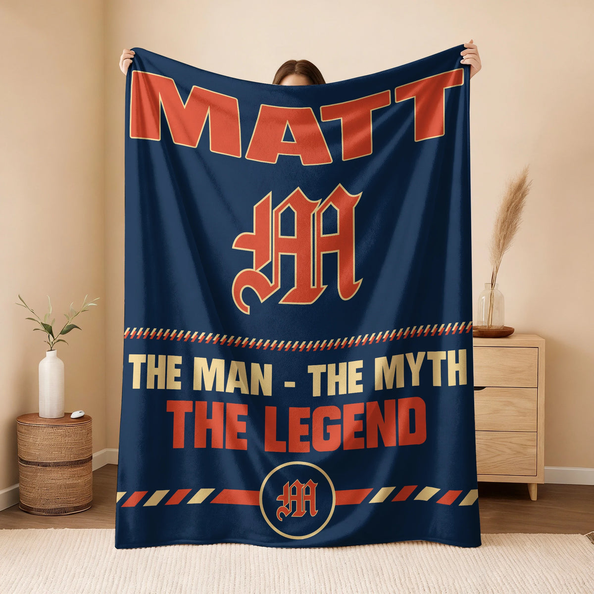 The Man The Myth The Legend Retro Fleece Blanket MATT 13K1 BK53