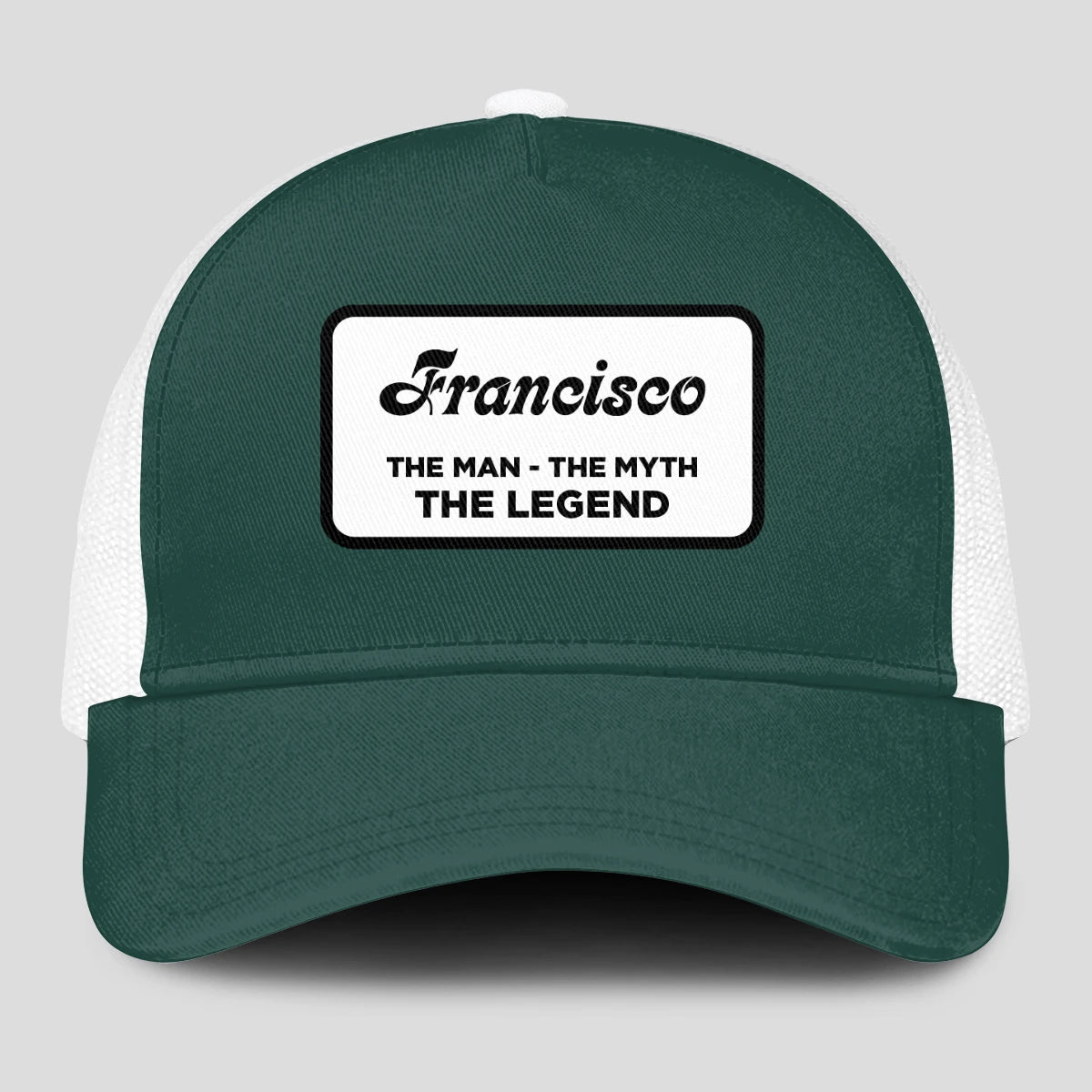 The Man The Myth The Legend Green And White Mesh Cap FRANCISCO 13K1 C198PF