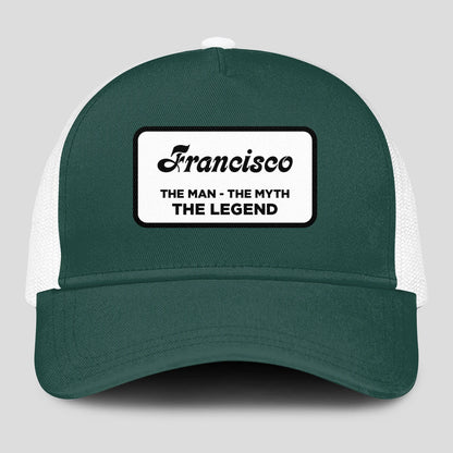 The Man The Myth The Legend Green And White Mesh Cap FRANCISCO 13K1 C198PF