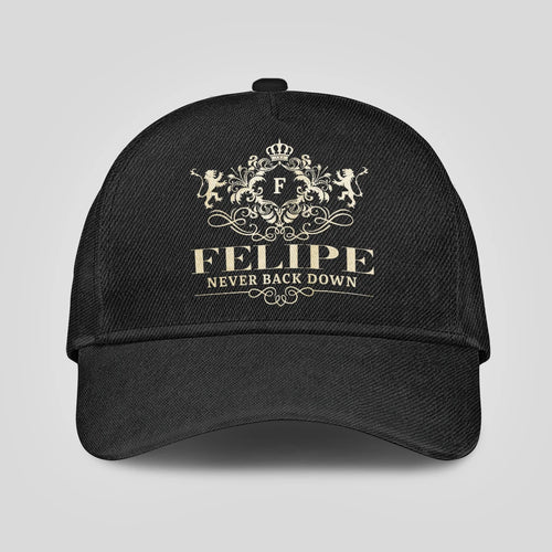Never Back Down Royal Style Black Cap FELIPE 13K1 C179PF