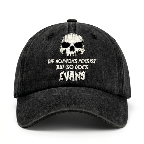 The Horrors Persist But So Does Your Name Cool Skull Washed Cap EVANS 13K1 C134PF
