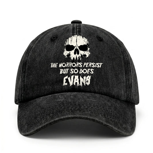 The Horrors Persist But So Does Your Name Cool Skull Washed Cap EVANS 13K1 C134PF