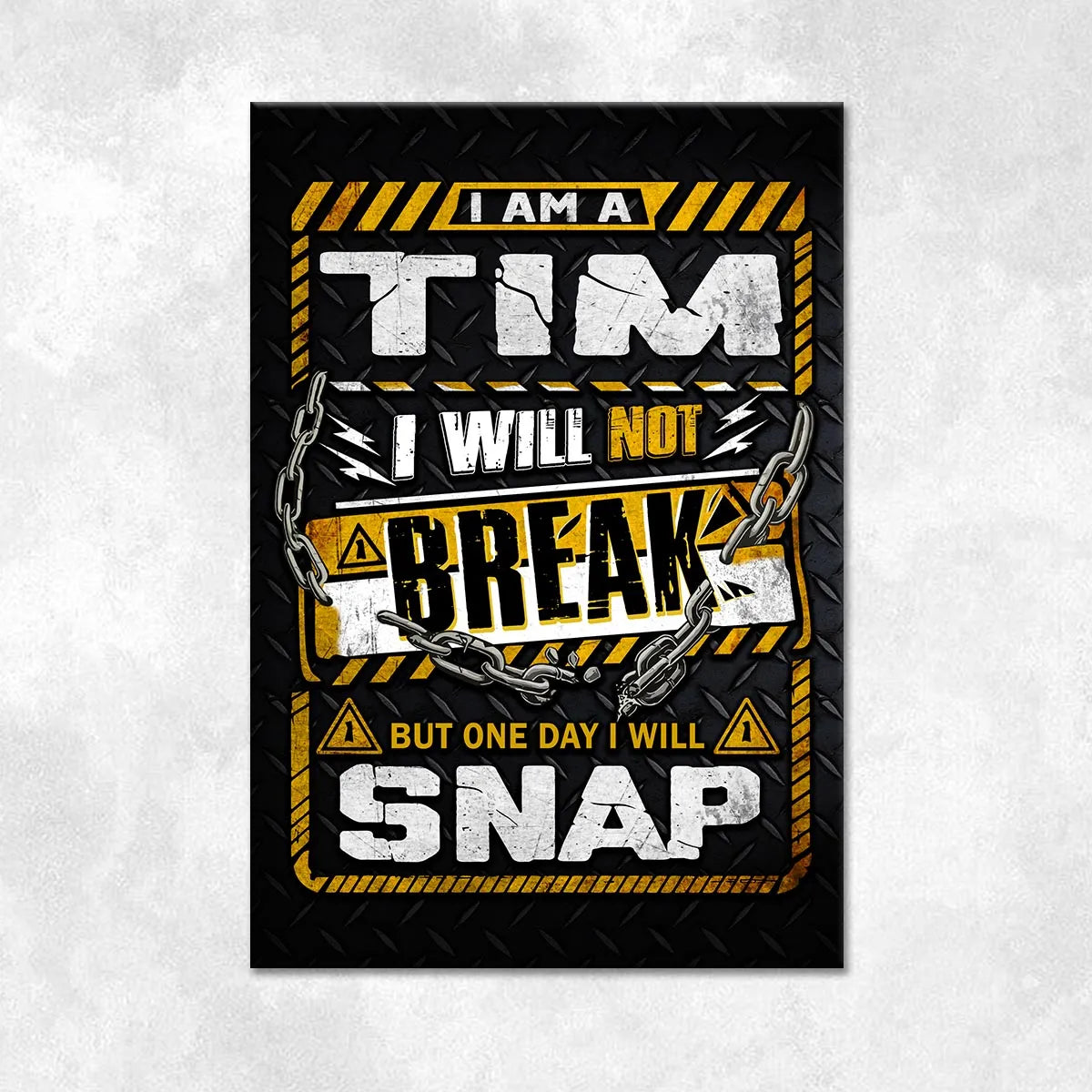 TIM Motivational Rug – Black & Yellow Quote Carpet for Living Room 13K1-AR1