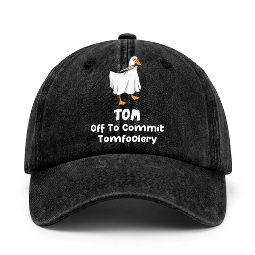Off To Commit Tomfoolery Funny Goose Washed Cap TOM 13K1 C131PF