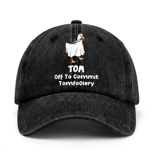 Off To Commit Tomfoolery Funny Goose Washed Cap TOM 13K1 C131PF