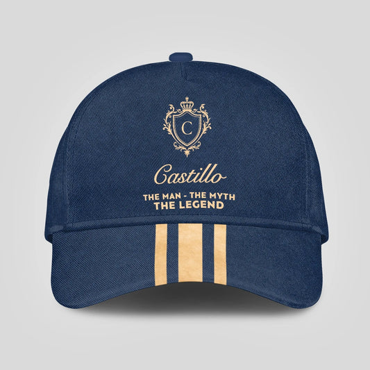 The Man The Myth The Legend Golden Stripes Royal Blue Cap CASTILLO 13K1 C137PF