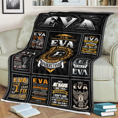 EVA Personalized Blanket | Custom Name Cozy Throw Gift 13K1-BK2