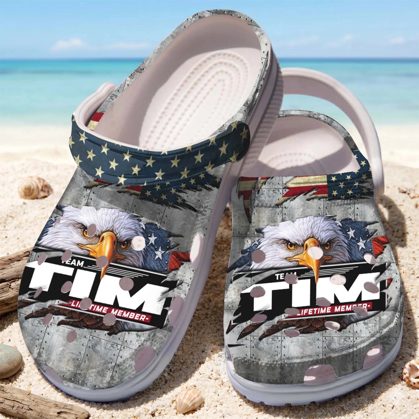 TIM 13K1-CR1 Personalized Name Clogs "Team Lifetime Member"