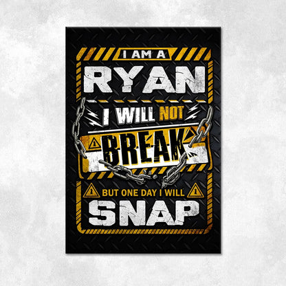RYAN Motivational Rug – Black & Yellow Quote Carpet for Living Room 13K1-AR1