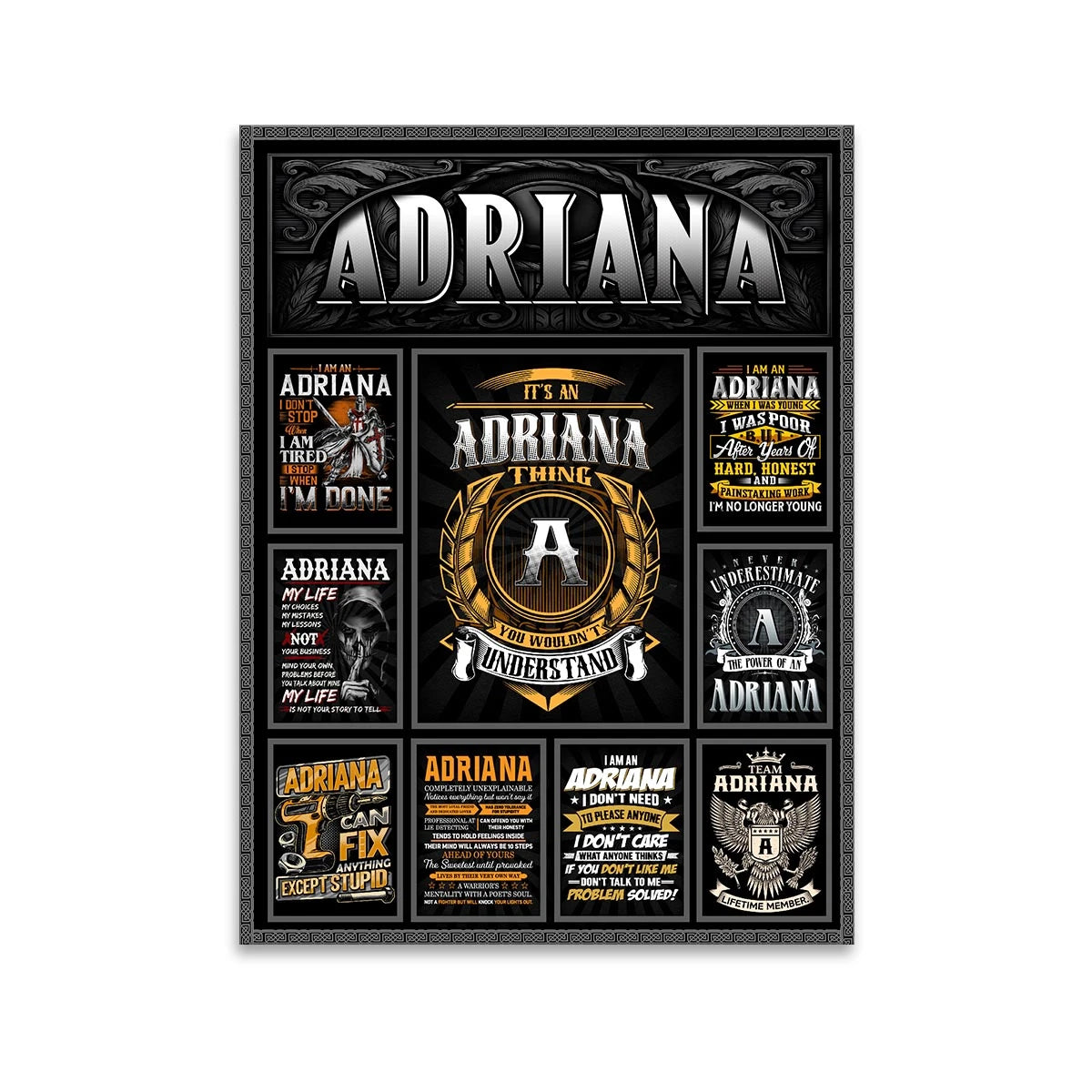 ADRIANA Personalized Sponge Floor Mat – Custom Printed Home Decor 13K1-AR2