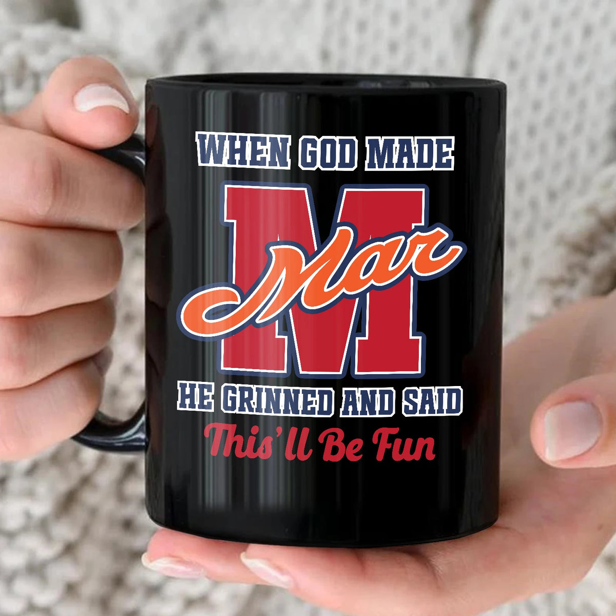 When God Made Your Name Personalized Baseball Mug MAR 13K1 MG07