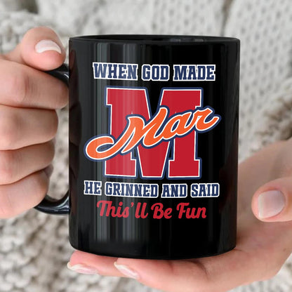 When God Made Your Name Personalized Baseball Mug MAR 13K1 MG07