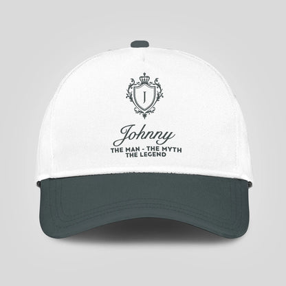 The Man The Myth The Legend Elegant Gray And White Cap JOHNNY 13K1 C170PF