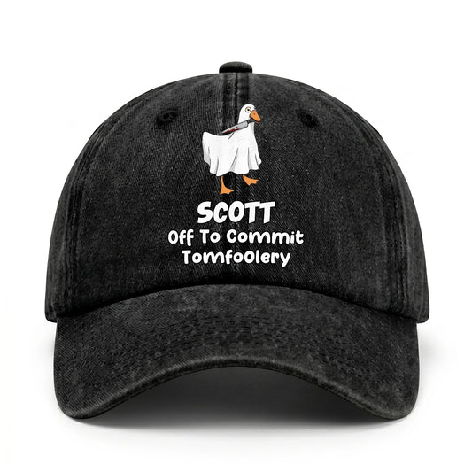 Off To Commit Tomfoolery Funny Goose Washed Cap SCOTT 13K1 C131PF