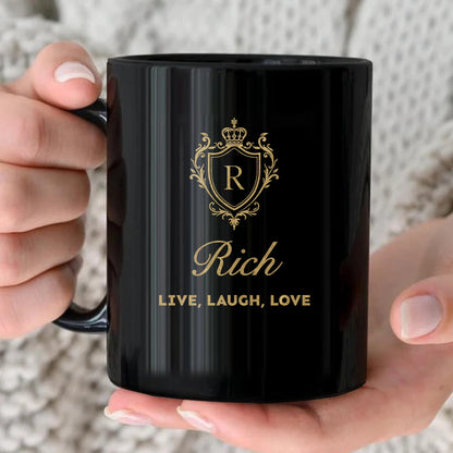 Your Name Live Laugh Love Luxury Champagne Gold Mug RICH 13K1 MG10