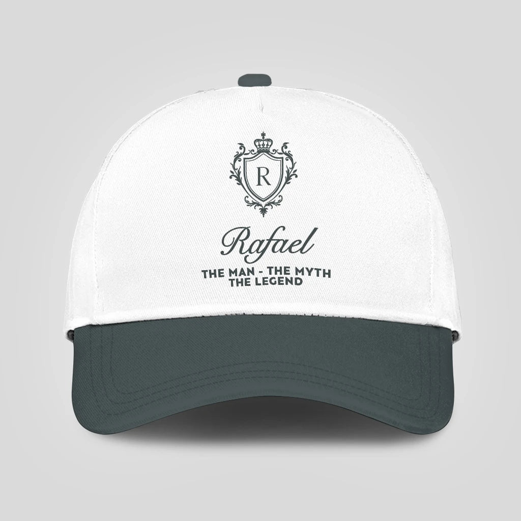 The Man The Myth The Legend Elegant Gray And White Cap RAFAEL 13K1 C170PF