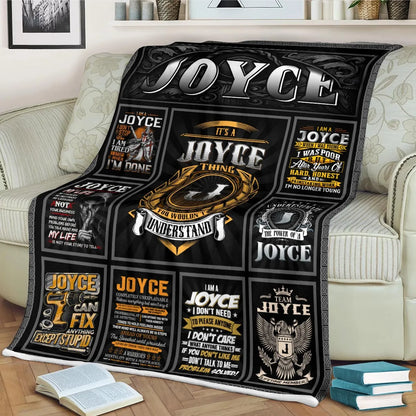 JOYCE Personalized Blanket | Custom Name Cozy Throw Gift 13K1-BK2