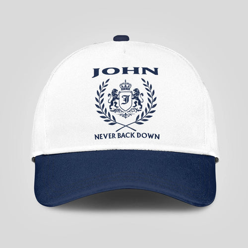 Never Back Down Blue And White Cap JOHN 13K1 C59PF