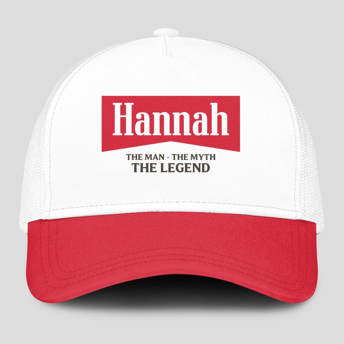 The Man The Myth The Legend Red And White Mesh Cap HANNAH 13K1 C197PF