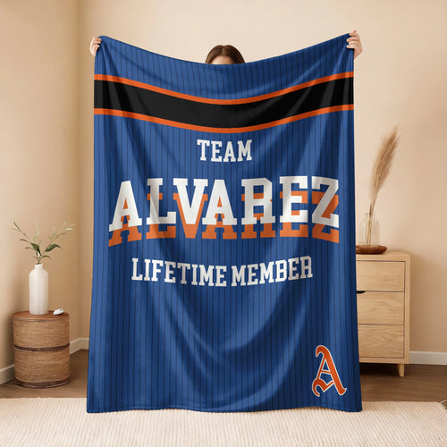 Team Your Name Lifetime Member Basketball Fleece Blanket ALVAREZ 13K1 BK47