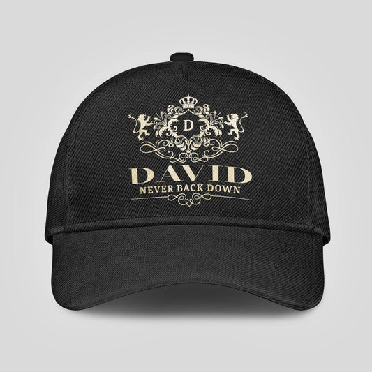 Never Back Down Royal Style Black Cap DAVID 13K1 C179PF