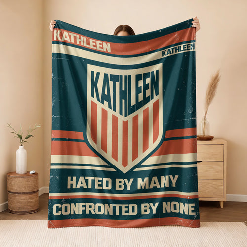 Hated By Many Confronted By None Retro Fleece Blanket KATHLEEN 13K1 BK58