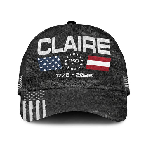 CLAIRE 13K1-C13PF 250th Anniversary Patriotic Baseball Cap 1776–2026