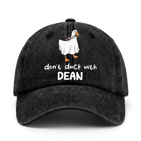 Don't Duck With Your Name Funny Washed Cap DEAN 13K1 C129PF