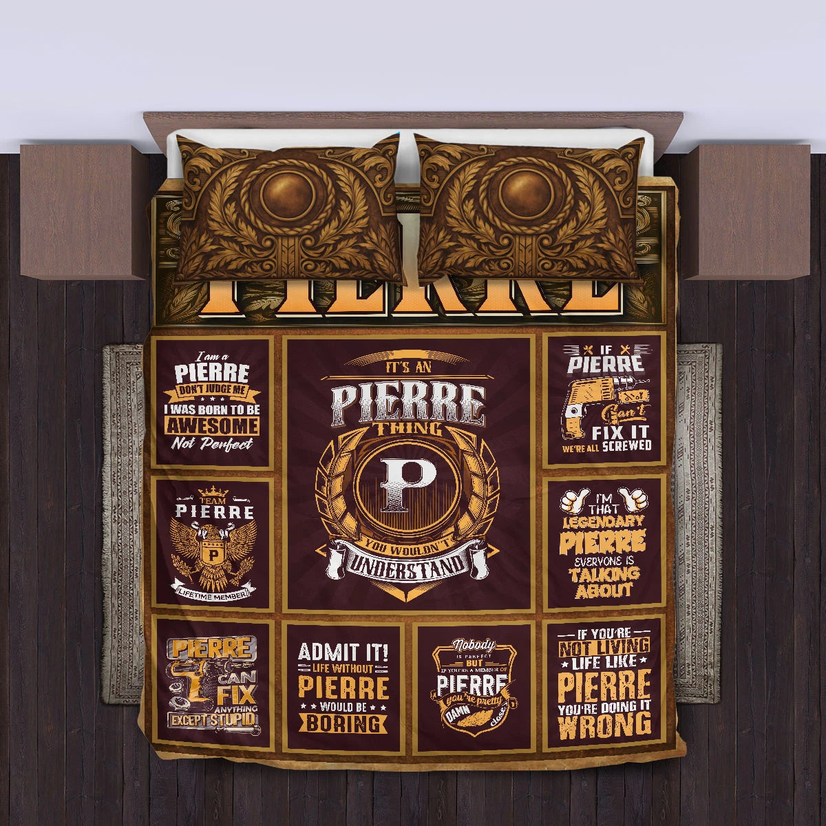 PIERRE Limited Edition Personalized Bedding Set 13K1-BS3