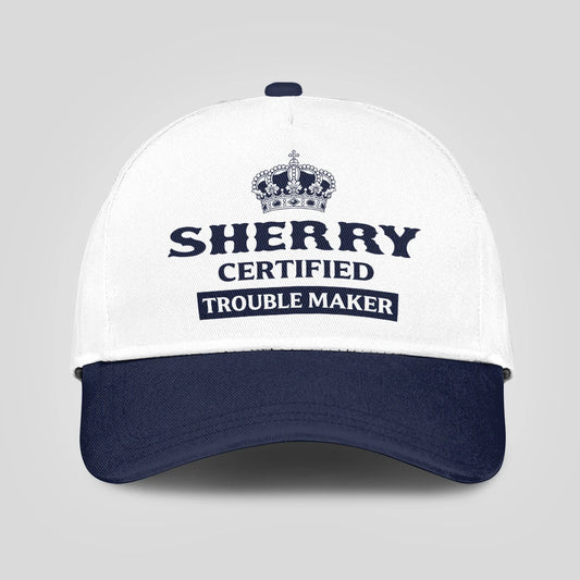 Certified Your Name Trouble Maker Washed Cap SHERRY 13K1 C148PF