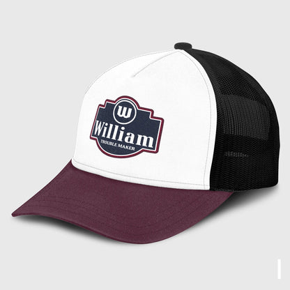 Trouble Maker Burgundy And White Funny Mesh Cap WILLIAM 13K1 C201PF